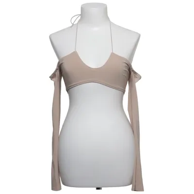 Crop top (Beige) van Misspap Elastaan, Polyester