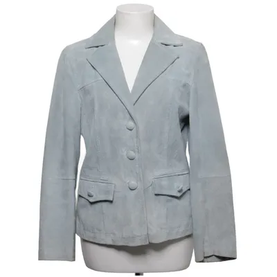 Leren blazer (Blauw) van Prêt à Porter Polyester, Suède