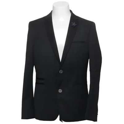 Blazer (Black) from Genti Elastane, Polyamide, Wool