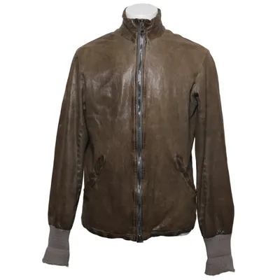 Veste en cuir (Marron) de Giorgio Brato Chanvre, Cuir, Coton biologique, Soie