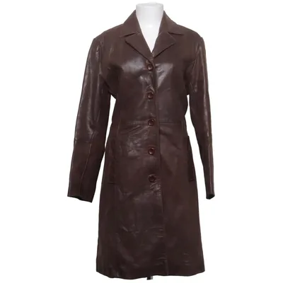 Veste longue en cuir (Marron) de Ricano Cuir