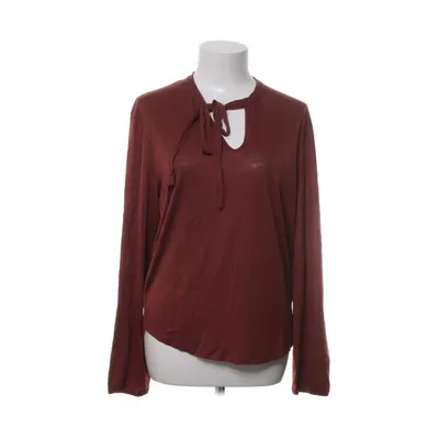 Sløjfebluse (Brun, Rød) fra Boomerang Viscose, Elastan