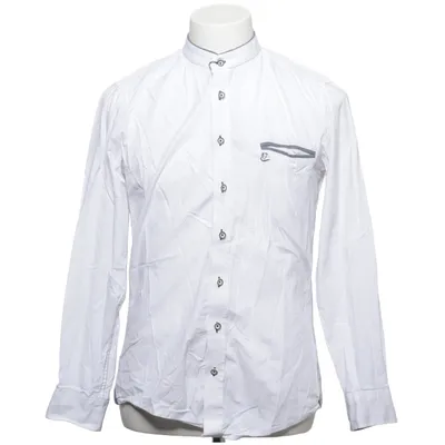 Chemise (Blanc, Bleu) de Fuchs Trachtenmoden Coton
