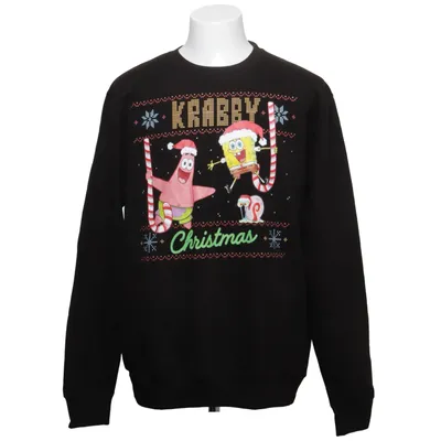 Julesweater (Sort, Flerfarvet) fra Spongebob Bomuld, Polyester