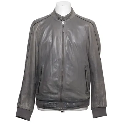 Läderjacka (Grå) från Molltan Skinn, Polyester