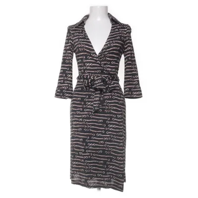 Omlottklänning (Svart, Flerfärgad) från Diane von Furstenberg Vintage Silke