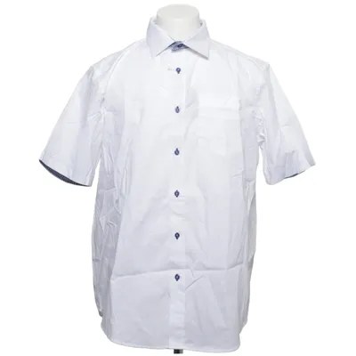 Short sleeve shirt (White, Blue) from Perzoni Cotton, Elastane