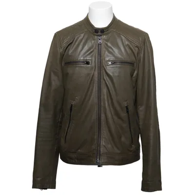 Leren jack (Groen) van Cast Iron Leer, Polyester