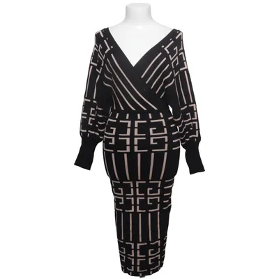 Robe (Noir, Beige) de Tu Polyester, Viscose