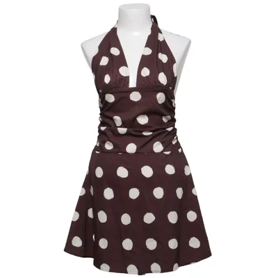 Halternek jurk (Bruin, Wit) van Shein Elastaan, Polyester