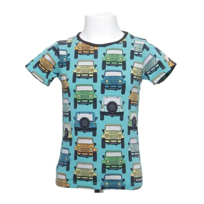 T-shirt (Blå, Flerfärgad) från Villervalla Elastan, Ekologisk bomull