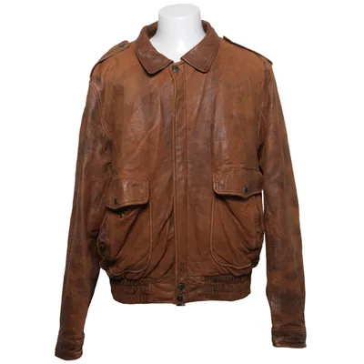 Shearling jacket (Brown) from Bermans Acrylic, Leather, Polyamide