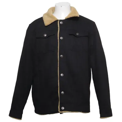 Lined denim jacket (Black, Beige) Cotton, Polyester