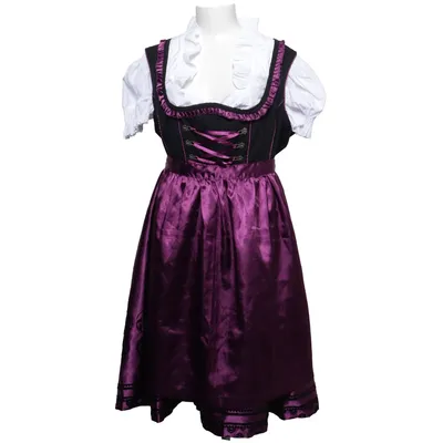Dirndl (Purple, Black, White) from Lifos Cotton, Polyester