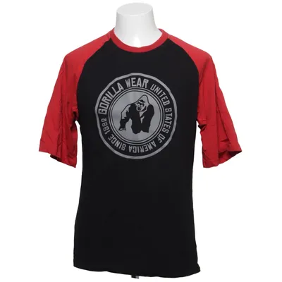 Honkball T-shirt (Zwart, Rood) van Gorilla Wear Katoen