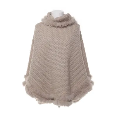 Poncho (Beige) from Estelle Jolie Acrylic, Rabbit fur