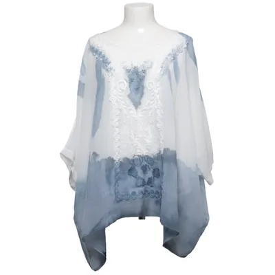 Top (Weiß, Blau) von Opl Fashion Elasthan, Polyester, Viskose