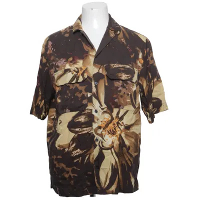 Short sleeve shirt (Brown, Beige, Multicolored) from H&M Lyocell