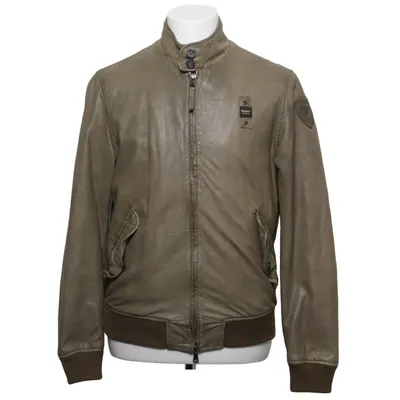 Leather jacket (Brown) from Blauer Cotton, Leather, Polyester