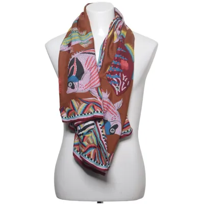 Châle (Marron, Multicolore) de Inoui Editions Coton, Soie