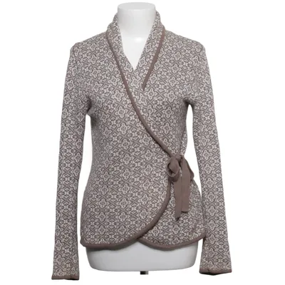 Wrap cardigan (Brown, White) from Happy Holly Acrylic, Cotton
