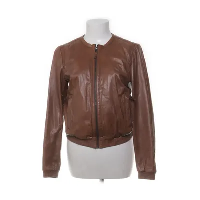 Läderjacka (Brun) från Massimo Dutti Skinn, Viskos