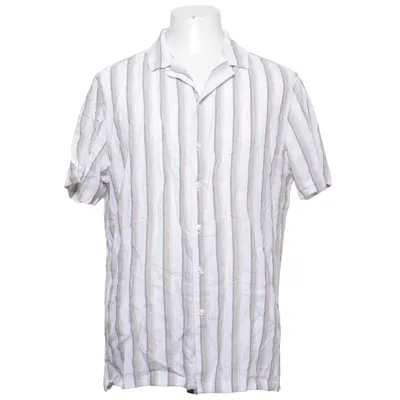 Short sleeve shirt (White, Beige) from Dressmann Linen, Viscose