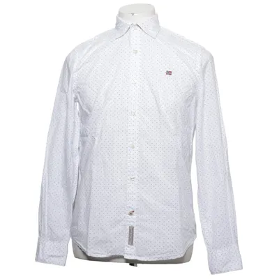 Shirt (White, Blue) from Napapijri Cotton
