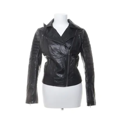Leather jacket (Black) from Helium Polyester, Leather
