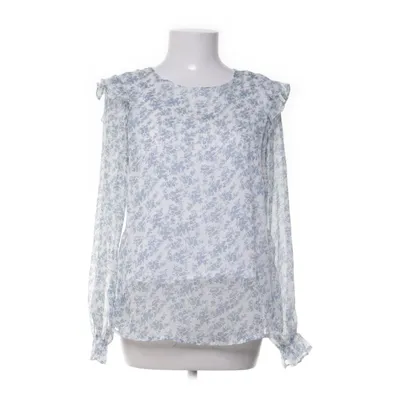 Blouse (White, Blue) from Cerise Blue Cotton, Polyester