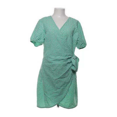 Wrap dress (Green, White) from America Today Cotton, Elastane, Linen, Polyester, Viscose