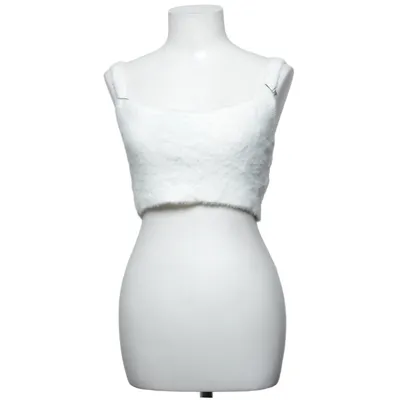 Crop top (Wit) van Zaful Katoen, Polyester