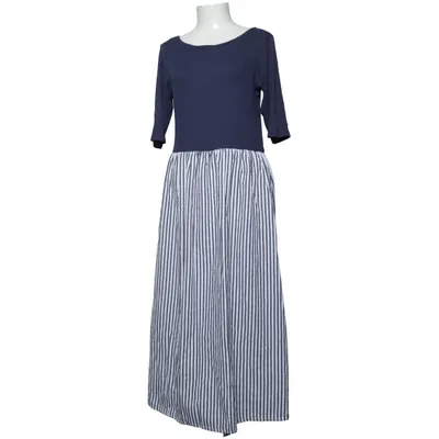 Maxikjole (Blå, Hvid) fra Happy Holly Bomuld, Elastan, Polyester, Viscose