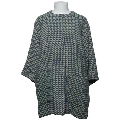Coat (Blue, White) from Luxzuz Acetate, Cotton, Polyester