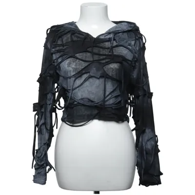 Sweat à capuche (Noir, Gris) de Shein Élasthane, Polyester