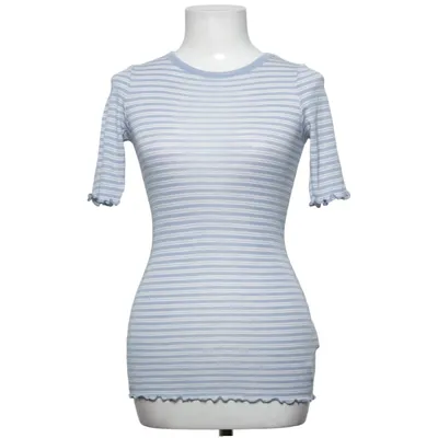 Langarmshirt (Blau, Weiß) von Dilling Merinowolle, Seide