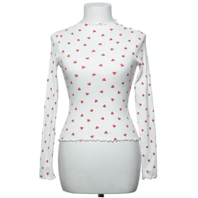 Long sleeve T-shirt (White, Red) from Monki Cotton, Elastane