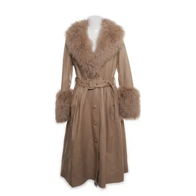 Leather coat (Beige) from Saks Potts Polyester, Leather