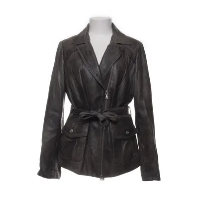 Läderjacka (Grå) från Biba Bomull, Polyester, Skinn