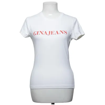 T-shirt (Wit) van Gina Tricot Katoen, Elastaan
