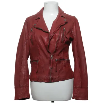 Bikerjakke (Rød) fra Oakwood Bomuld, Læder, Polyester