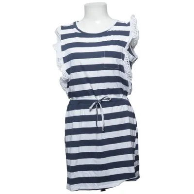 Jurk (Blauw, Wit) van Milady Katoen