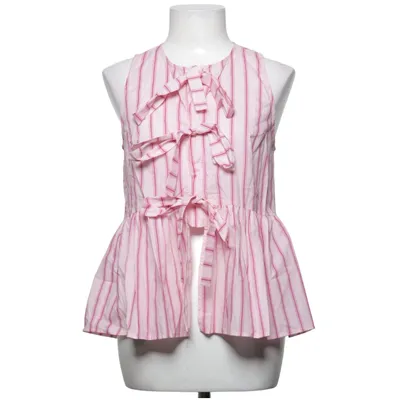 Peplum Top (Pink, Weiß) von Everless Baumwolle