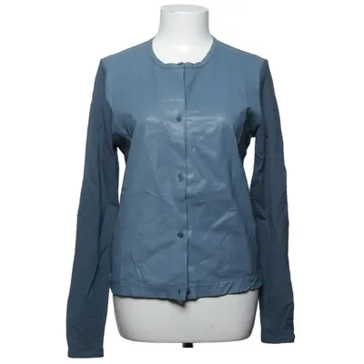 Cardigan (Blue) from Majestic Filatures Elastane, Leather, Viscose