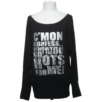 T-shirt à manches longues (Noir, Argent) de Miss Berge Élasthane, Viscose