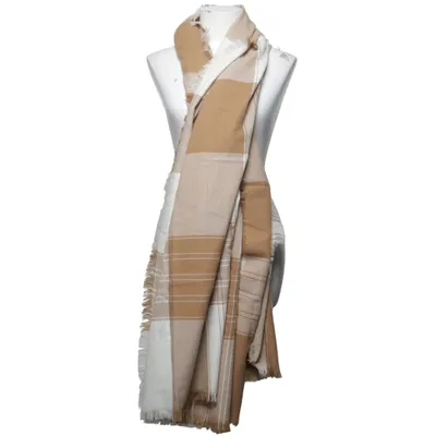 Sjaal (Beige, Wit) van Mango Touch