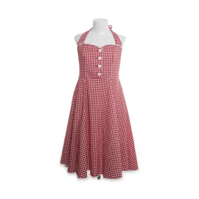 Halterneck dress (Red, White) from Collectif Cotton, Elastane, Polyester