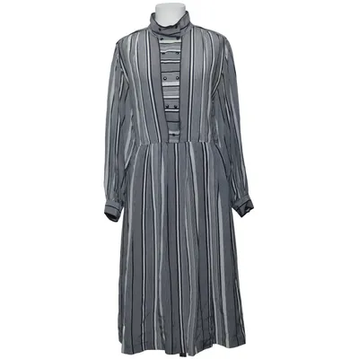 Robe (Bleu, Blanc) de Louis Féraud Soie, Viscose