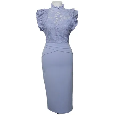 Cocktail dress (Cocktailkleid, Rüschen, violett, Berry ) from Lipsy Elastane, Polyester
