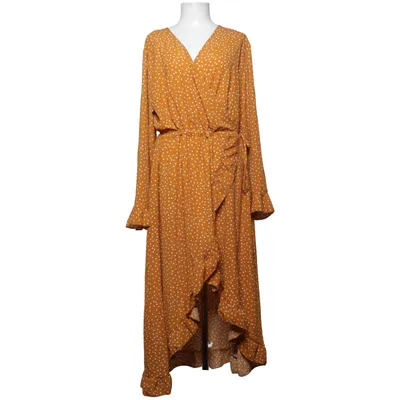 Slå-om-kjole (Brun, Hvid) fra Boohoo Polyester